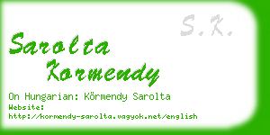 sarolta kormendy business card